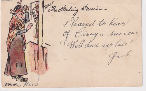 Antique comic postcard veal - antique,
